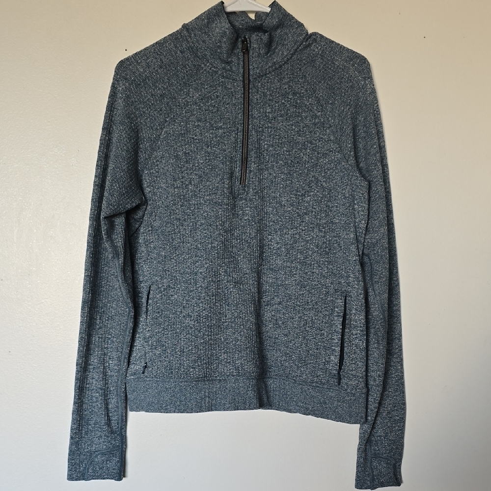 MENS lululemon athletica  Heathered Slate Quarter-Zip Sweater